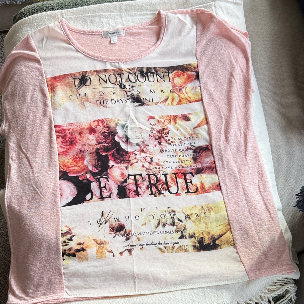 Dressbarn Pink short Sleeve Top.  Size XL.  Like new.